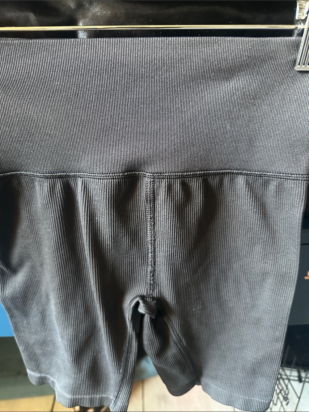 DSG Black Ribbed High-Waist Bike Shorts